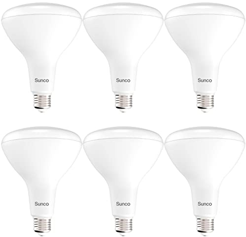 Sunco 6 Pack BR40 LED Light Bulbs, Indoor Flood Lights, Recessed Can Light Bulb, 1400 LM, 17W (100W Equivalent), 3000K Warm White, Dimmable, E26 Base, for Home, Bedroom, Kitchen UL