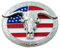 QUKE American Western Cowboy USA Flagge Rodeo Long Horn Bull Gürtelschnalle