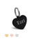 Hundemarke mit Gravur Edelstahl ID Tag Herz Erkennungsmarke Adressanhänger (Schwarz,M)
