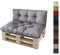 sunnypillow Palettenkissen Auflage Set für Europaletten Indoor und Outdoor Palettenpolster Palettensofa Kissen mit schöner Steppung viele Größen Set:Sitzkissen 120x80 + Rückenkissen 120x40, Grau