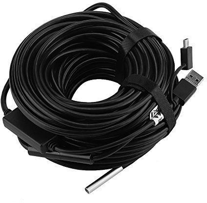 Endoscopio USB, endoscopio USB endoscopio USB impermeable cámara de inspección semirígido cable para Android Smartphone, cámara Full HD, 20 m