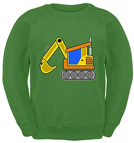 HARIZ Kinder Sweater Gelber Bagger Auto Polizei Inkl. Geschenk Karte Limette Grün 116/5-6 Jahre