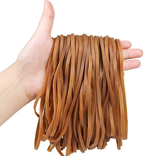 100 Pack Large Rubber Bands, Heavy Duty Trash Can Band, Strong Elastic Bands for Office Supply, Garbage Cans, File Folders, Size 8 inches