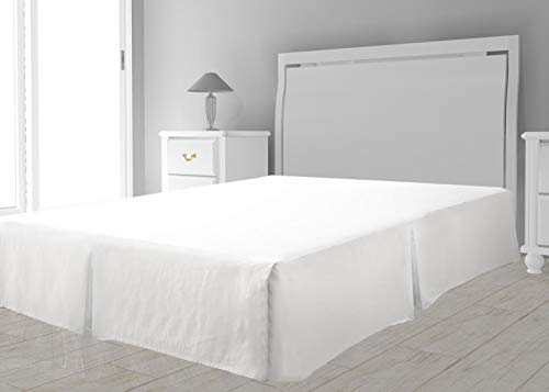 Soleil d'ocre Intemporel Cache sommier Microfibre, Polyester, Blanc, 180x200 cm