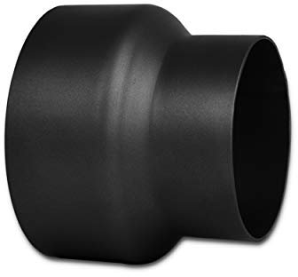 LANZZAS Reducción del tubo de la estufa de 150 mm a 120 mm, color: negro metálico (diámetro de 150 mm) – más tubos de nuestra gama se pueden encontrar aquí.