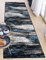 Carpeto Rugs Teppich Läufer Flur - Modern Teppichläufer – Kurzflor, Weich - für Küche Vorzimmer Eingangsbereich Schlafzimmer - Meterware 100 cm Breit - Grau Blau 100 x 1050 cm