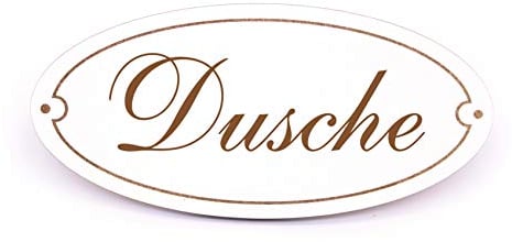 Schild Türschild Oval - Dusche - selbstklebend Hinweisschild Dekoschild 15x7cm