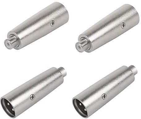 LuluDa RCA To XLR Adapter 4 PCS XLR Male To RCA Female Adapter RCA Female To XLR Male 3 Pin Converter Connector Gender Changer Audio Coupler Connector