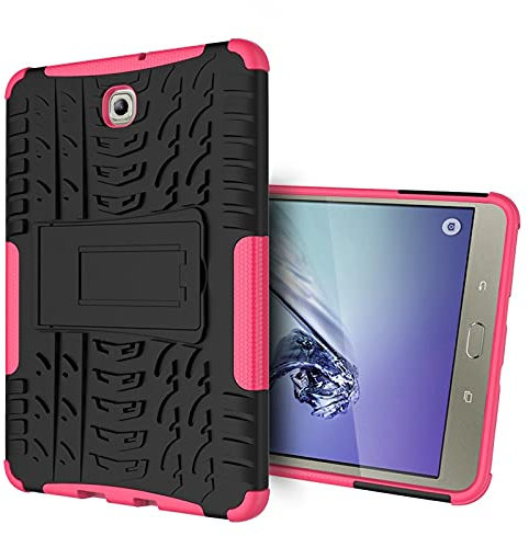 Tablet PC Caso Coperchio tablet per Samsung Galaxy Tab S2 8 pollici / T710 Trama pneumatico TPU antiurto TPU + custodia protettiva PC con supporto per manico pieghevole Tablet copertura posteriore