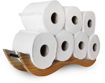 WallCharmers Toilettenpapierhalter, groß, Wolkenmotiv, Holz