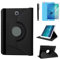 Custodia per Samsung Galaxy Tab S2 8 2015 (SM-T710 SM-T713 SM-T715), custodia con supporto girevole a 360 gradi, con pennino capacitivo, pellicola per schermo (nero)