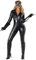 Morph Schwarzer Catsuit für Damen, Leder Jumpsuit, Katzenkostüm, Perfekt für Karneval und Halloween, L