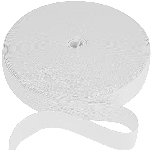 Goma Elastica Costura, 20Mx 2CM Cinta Elastica Costura, Bandas elásticas de Estiramiento Fuerte, Elásticos Blancos para Coser Tejer, Manualidades de Bricolaje