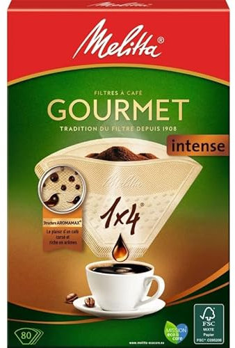 FILTRES 1X4 INTENSE X80 FILTRES 144G, MELITTA, LOT DE 5