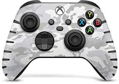 Skins4u Gamepad Wrap Aufkleber kompatibel mit Xbox Series S X Controller Design Schutz Folie Faceplate Cover Vinyl Skins White Camouflage