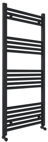 500x1200mm Towel Warmer Flat, Wall Mounted Matte Anthracite Plated Steel Bathroom Towel Rail Radiator, Suitable for Central Heating, Electric and Dual Fuel