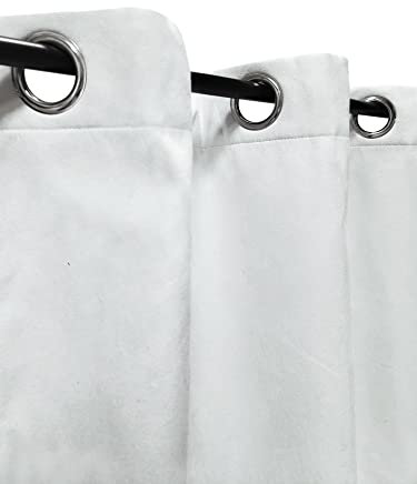 Atout Ciel Rideau suédine Thermique doublé Polaire 140x240cm prêt a Poser, Blanc