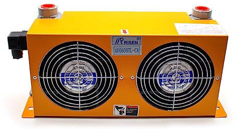 LeTkingok AH0608TL-CA Enfriador de Aire Hidráulico, Radiador de Aceite Enfriado Por Aire Serie AF Enfriador de Aceite Hidráulico de Aluminio de Aleta de Placa 60L/MIN (DC 12V)