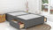 DBZ BEDS 2 FT 6 Small Single Bed Base - Grey Linen Divan Bed Base with 2 Drawers Same Side – Chrome Glider Feet and Fabrics