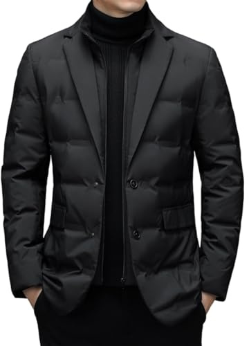 Chaqueta De Plumas Blazer Ligera para Hombre, Abrigo Acolchado De Invierno Cálido Chaqueta De Negocios