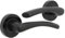 Haven Heritage Door Handle Sets - Zena Design Modern Matt Black Door Handles Internal & External Use - Black Matt Black Lever Latch with Black Nickel Rose Sold as 1 Pair