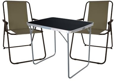 Mojawo 3tlg. Campingmöbel Camping Garnitur Outdoor Tragegriff Campingstuhl Stoff Oxford Campingtisch Aluminium L70xB50xH59cm