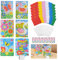 Shinybox Mosaik-Set für Kinder, 6 Stück Frühling Bastelset, Glitter Moosgummi Mosaik-Bild, DIY Geschenke, Selbstklebendes Kreativset für Mädchen Jungen (C)