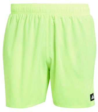 adidas Uomo Solid CLX Short-Length Swim Shorts, Lucid Lemon/Black, L