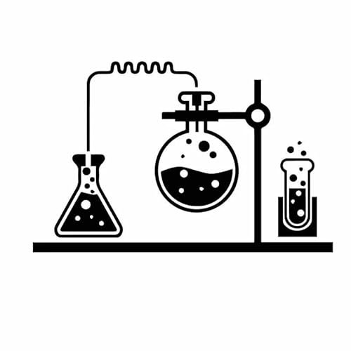 JIFENLI Autoaufkleber 18,1 cm * 11,5 cm Chemie Labor Wissenschaft Chemie Vinly Aufkleber Dekor Auto Aufkleber Schwarz/Silber