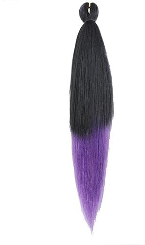 Extension for capelli sintetici pre-stirati, ciocche di capelli lisci for torsione(Viola)