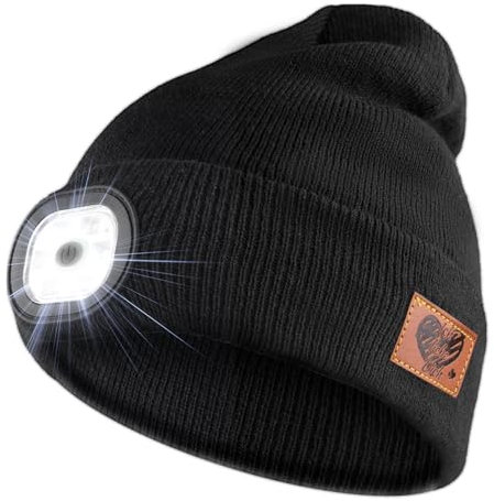 yumcute Jahrestag Geschenk für Ihn, Mütze mit LED Licht, Weinachtsgeschenkeidee, Geburtstagsgeschenk, Liebesgeschenke für Männer, Wiederaufladbare USB Laufmütze mit Licht Extrem Heller LED Lampe