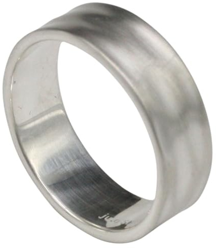 ju .q SILBER Fein gehämmerter mattierter 925er Silberring 8mm
