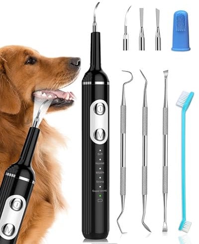 Stim-U-Dent Dog Plaque Remover for Teeth, Pet Teeth Cleaning Products for Tartar & Plaque Off, with LED-Light, Dog Toothbrush for Dental Care, Finger Toothbrush