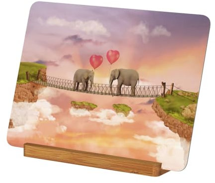 KSANNNS Elefant auf einer Brücke, bedruckter Bilderrahmen, resistent gegen Herunterfallen und langlebig