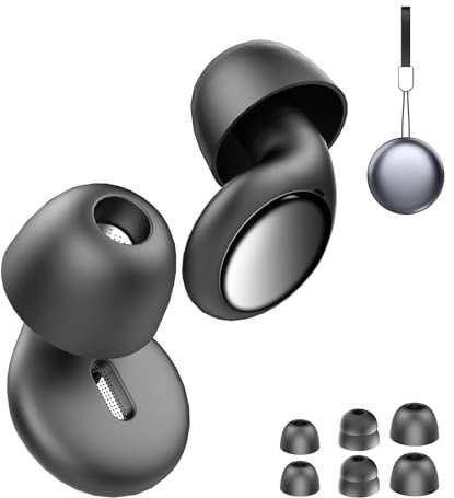 VKROBAG Ear Plugs, Comfortable Reusable Noise-Cancelling Earplugs for Sleep, Black