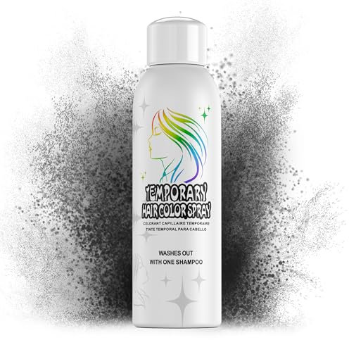 Temporäres Haarfärbespray für Erwachsene – Sofortige Schwarz-Farbalternative | Nicht klebend, waschbar & sanfte Formel | Für Partys, Halloween, Kostüme (150 ml)