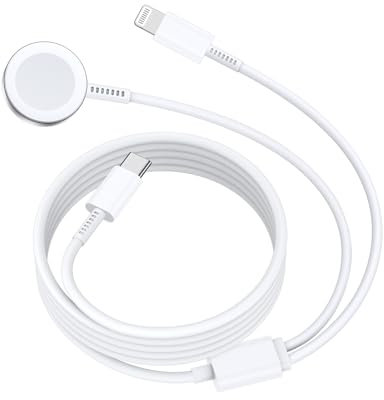 2 in 1 Apple Watch Ladekabel Oriagnal USB C 2M, iwatch Ladekabel Ladegerät Magnetisches Schnellladegerät für iWatch Serie SE/10/9/8/7/6/5/4/3 Ultra & iPhone 14 Pro Max/13 Pro/12/11