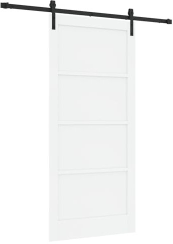 Porte coulissante vidaXL avec ensemble de matériel blanche 93x202 cm en pin massif