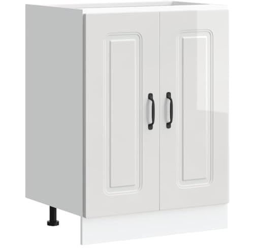 Emmtore Mueble bajo para Fregadero Kalmar Blanco Brillo 60x46x81,5 cm