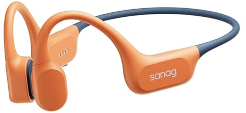 SANAG Cuffie a Conduzione Ossea, IP68 Impermeabili per Nuoto, MP3 Integrato 64GB, Bluetooth 6.0, Rivestimento in Silicone Liquido, Open Ear con AI Noise Cancelling, 9 Ore di Autonomia, Premium Sound