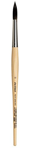 da Vinci Watercolor Series 5590 Petit Gris Mix Paint Brush, Round Russian Blue Squirrel Hair/Synthetic Mix with Lacquered Non-Roll Handle, Size 12 (5590-12)