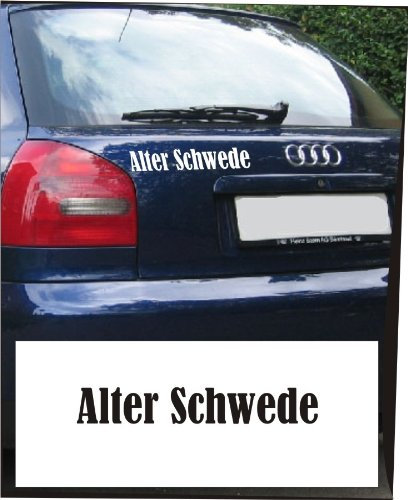 blattwerk-design KFZ-Aufkleber Alter SCHWEDE, 200 mm x 30 mm, weiß