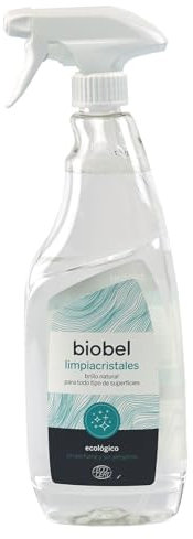 Biobel - Limpiacristales - 100% Natural - Limpia, Desengrasa y Abrillanta - Elaborado con Alcohol Vegetal - Sin Perfume, Alérgenos, ni Pictogramas - Apto para Todo Tipo de Superficies - 750 ML
