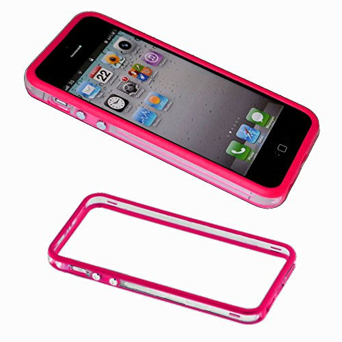 ebestStar - Bumper Cover Compatibile con iPhone SE 5S 5 Custodia Protezione Sottile Slim, Anti Shock Assorbimento Urti, Trasparente/Rosa [Apparecchio: 123.8 x 58.6 x 7.6mm, 4.0'']