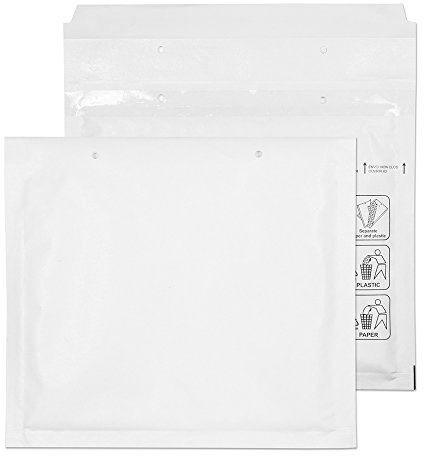 Blake Purely Packaging - White Padded Envelopes B6+ (165 x 180 mm) - Pack of 100 - Extra Security - 90 GSM - Peel and Seal Bubble Mailers - Sustainable FSC Certified - White Mailing Bags (CD)