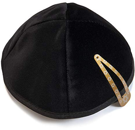 Black velvet Beanie Kippah Yarmulke Kippa Israel Tribal Jewish Hat covering Cap by Body-Soul-n-Spirit Kippahs