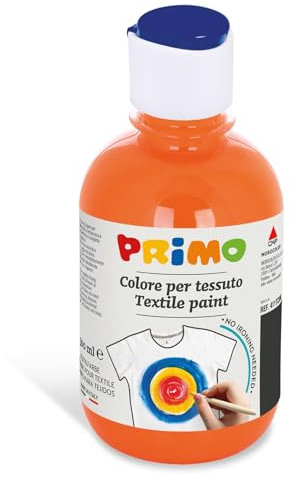PRIMO Permanente Textilfarbe, 300 ml Flasche mit Dosierverschluss Airbrush/Spray-fähig (orange)