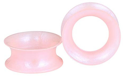 Longbeauty 2 Stück Extra Soft Silikon Ohr Tunnel Plug Piercing Ohrringe Schmuck Pink 6mm