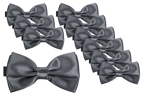 BomGuard Herren Fliege 10 er Set Pack,10 Stück,dunkelgrau