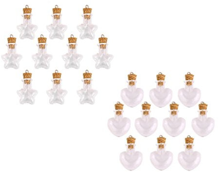 Fenteer 20 Pièces Pendentif Verre Bouteille De Liège Étoile Fiole Bouteilles Souhaitant DIY Pendentif de Collier Bracelet